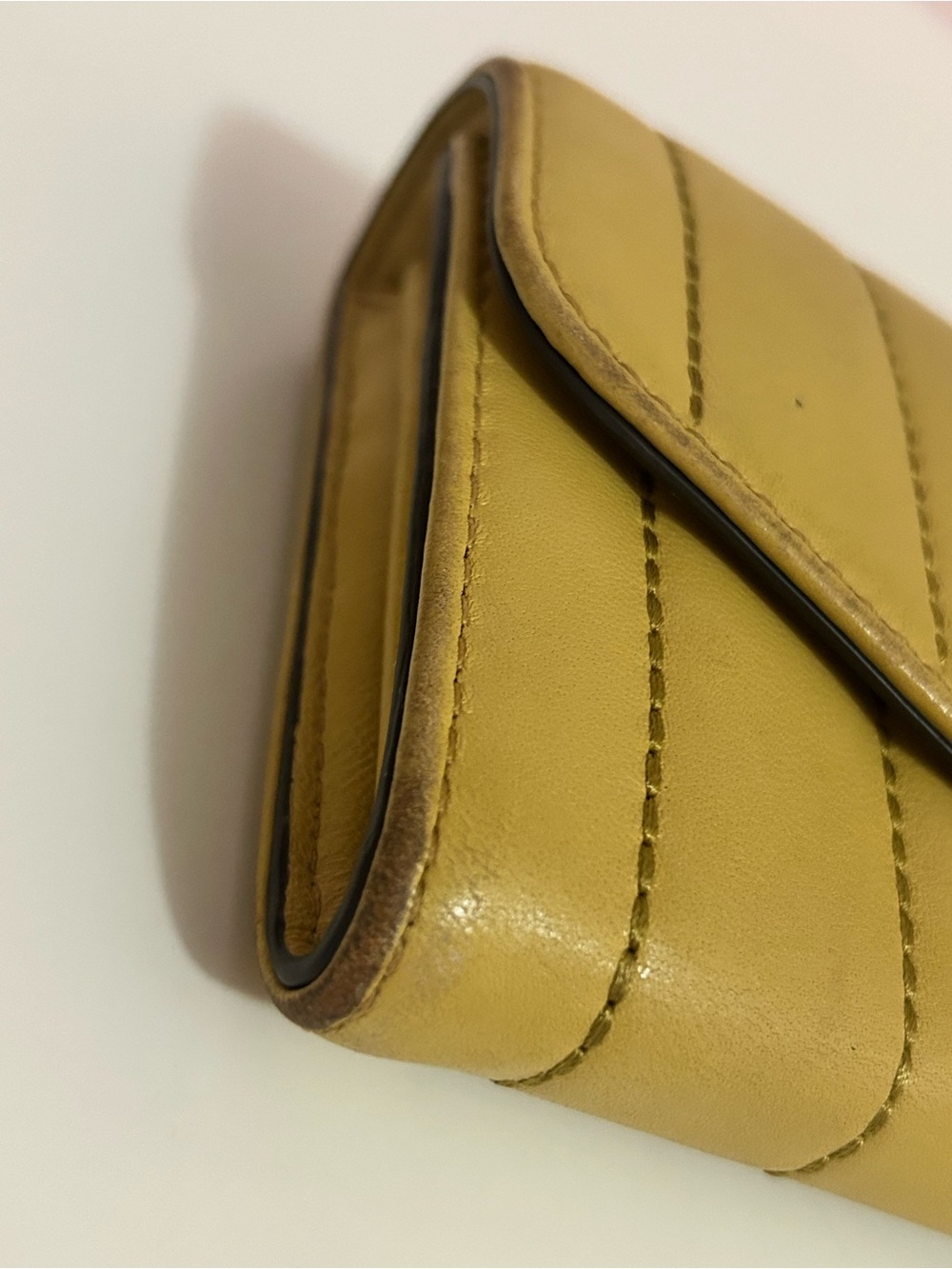 Tory Burch Kira Quilted Envelope Wallet - Mustard Yellow Leather - Picture 11 of 11